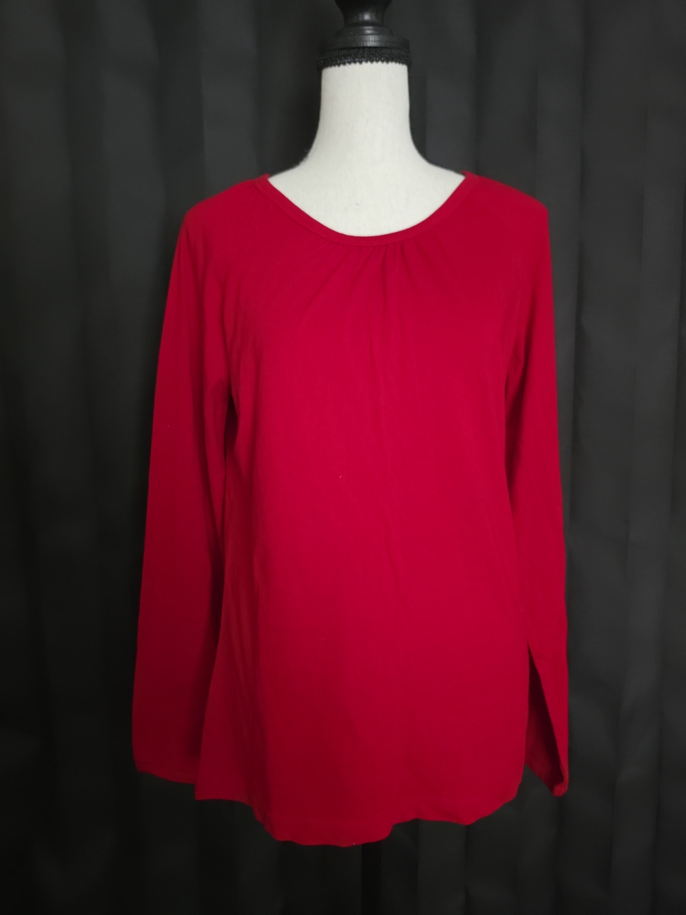 Adonna Red Long Sleeve Cotton Shirt NWT Size S Cozy Casual Tee